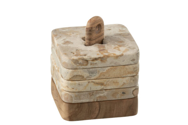 59021-0.jpg Set met 4 marmeren onderzetters naturel/beige
