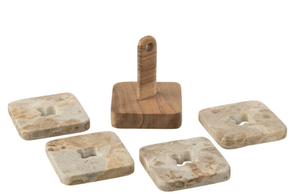 59021-1.jpg Set met 4 marmeren onderzetters naturel/beige