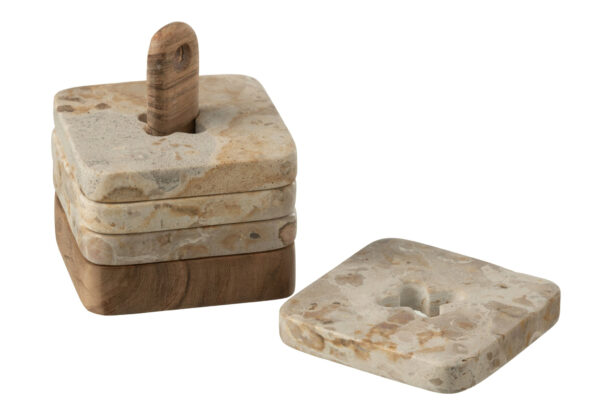 59021-3.jpg Set met 4 marmeren onderzetters naturel/beige