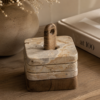 59021 Set met 4 marmeren onderzetters naturel:beige Set met 4 marmeren onderzetters naturel/beige