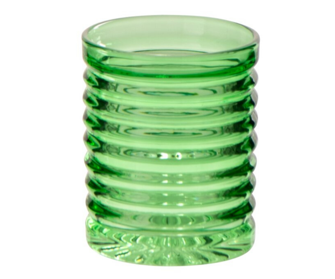 Set van 6 Geribbelde Drinkglazen Groen