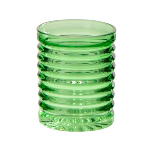 63309 6 Geribbelde Drinkglazen Groen Set van 6 Geribbelde Drinkglazen Groen