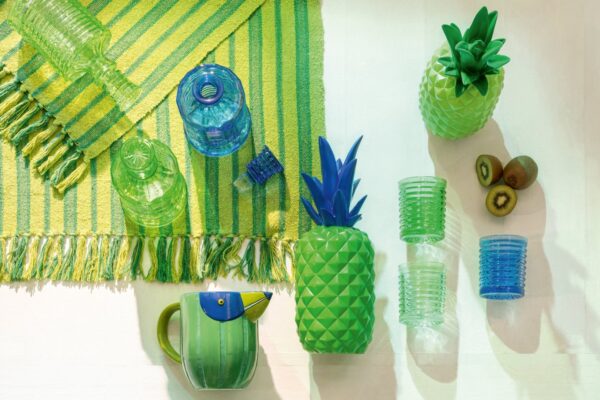 63313-A Set van 6 Geribbelde Drinkglazen Groen