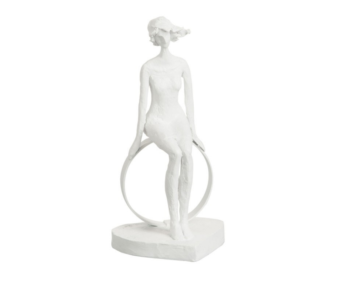 81966 Decoratief Object Zittende Vrouw Wit Decoratief Object Zittende Vrouw Wit