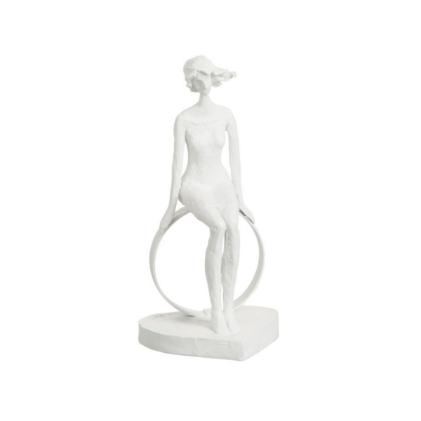 Decoratief Object Zittende Vrouw Wit