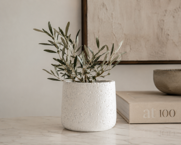 Bloempot Potine Cement Wit S 22812 Bloempot Potine Cement Wit S