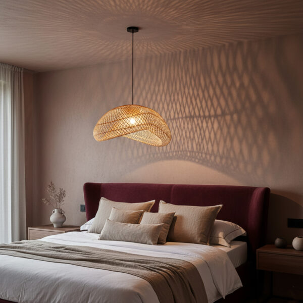 Maze rotan hanglamp organisch L - Ø 57 x 31 cm