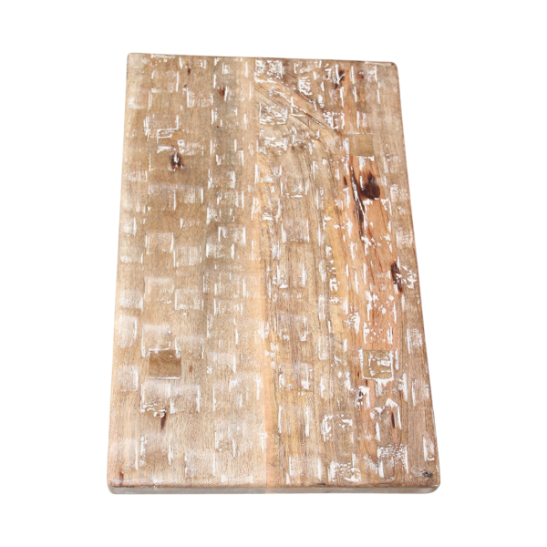 Krukje mangohout gebeiteld blad, naturel