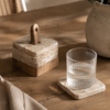 Set met 4 marmeren onderzetters naturel:beige 59021 Set met 4 marmeren onderzetters naturel/beige