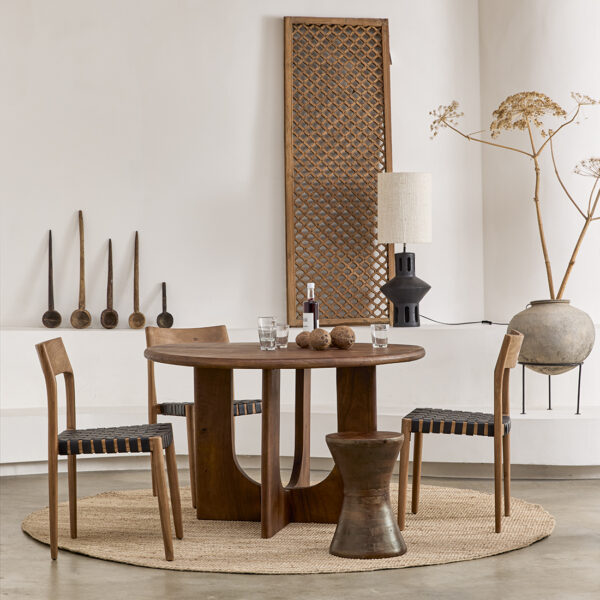 TAMW00065-1.jpg Bullnose Coliseo ronde mangohouten eettafel - Ø 120 cm