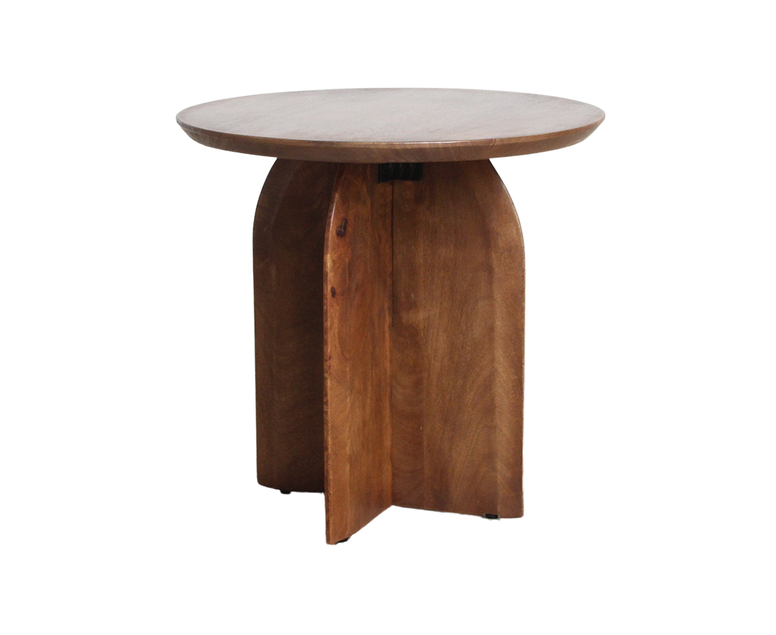 Bullnose bijzettafel met kruisvoet Ø 50 cm