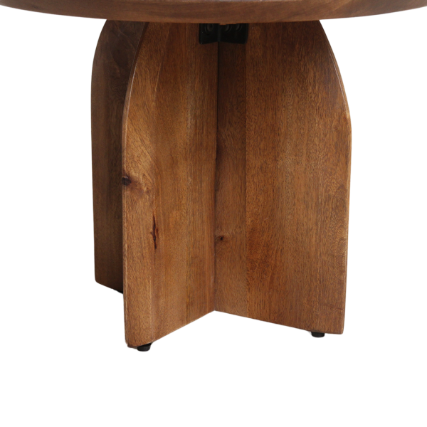 Bullnose mangohouten bijzettafel - cross Ø 55 cm