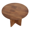 Bullnose mangohouten bijzettafel - cross Ø 55 cm