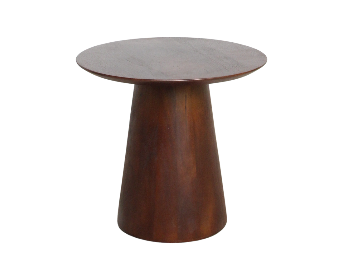 Bullnose mangohouten bijzettafel cone Ø 50 cm