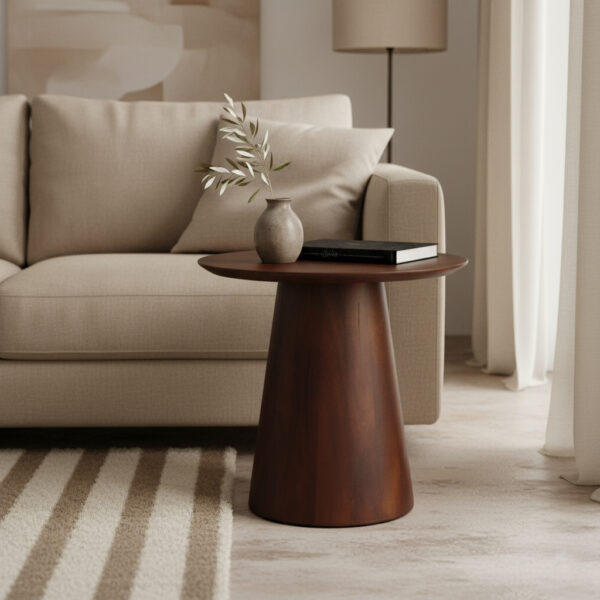 TAMW00075-1.jpg Bullnose mangohouten bijzettafel cone Ø 50 cm