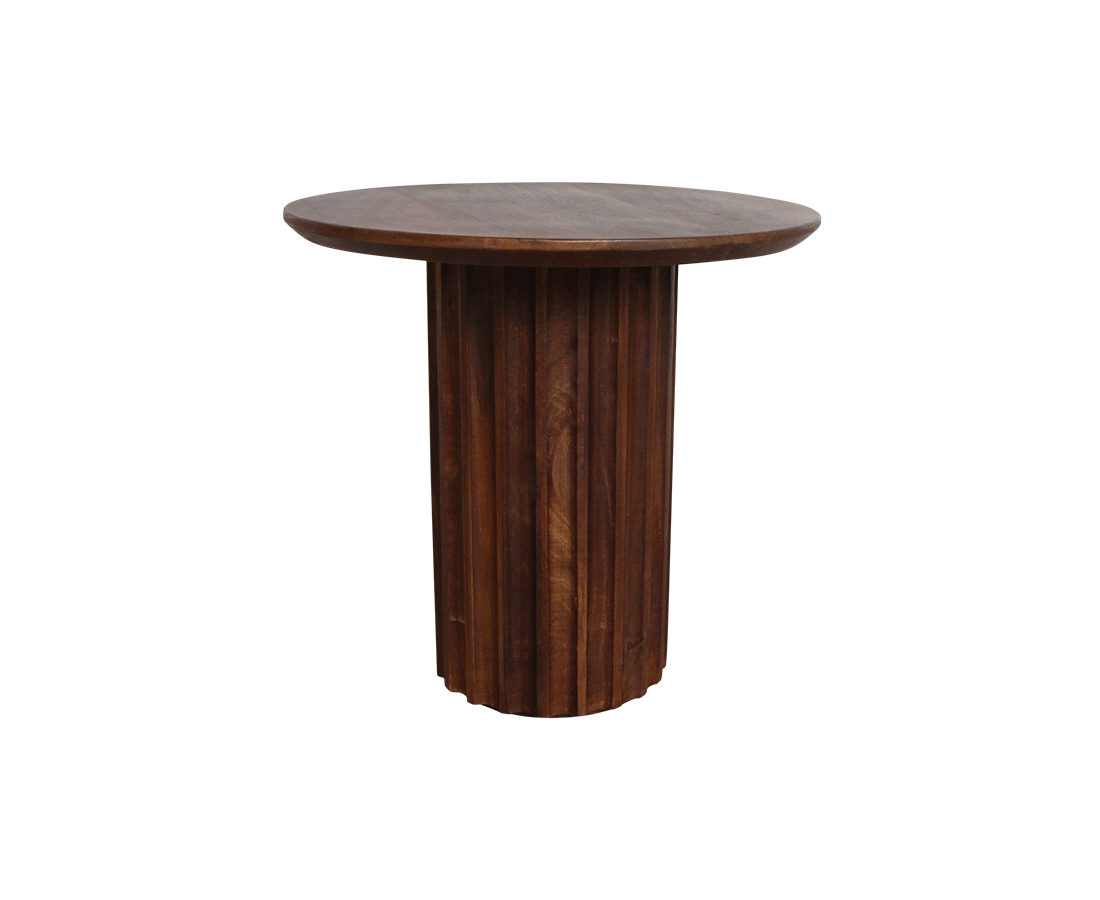 Bullnose bijzettafel bruin Ø 50 cm