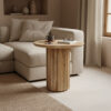TAMW00081-1.jpg Bullnose bijzettafel Reversed Fluted naturel Ø 50 cm