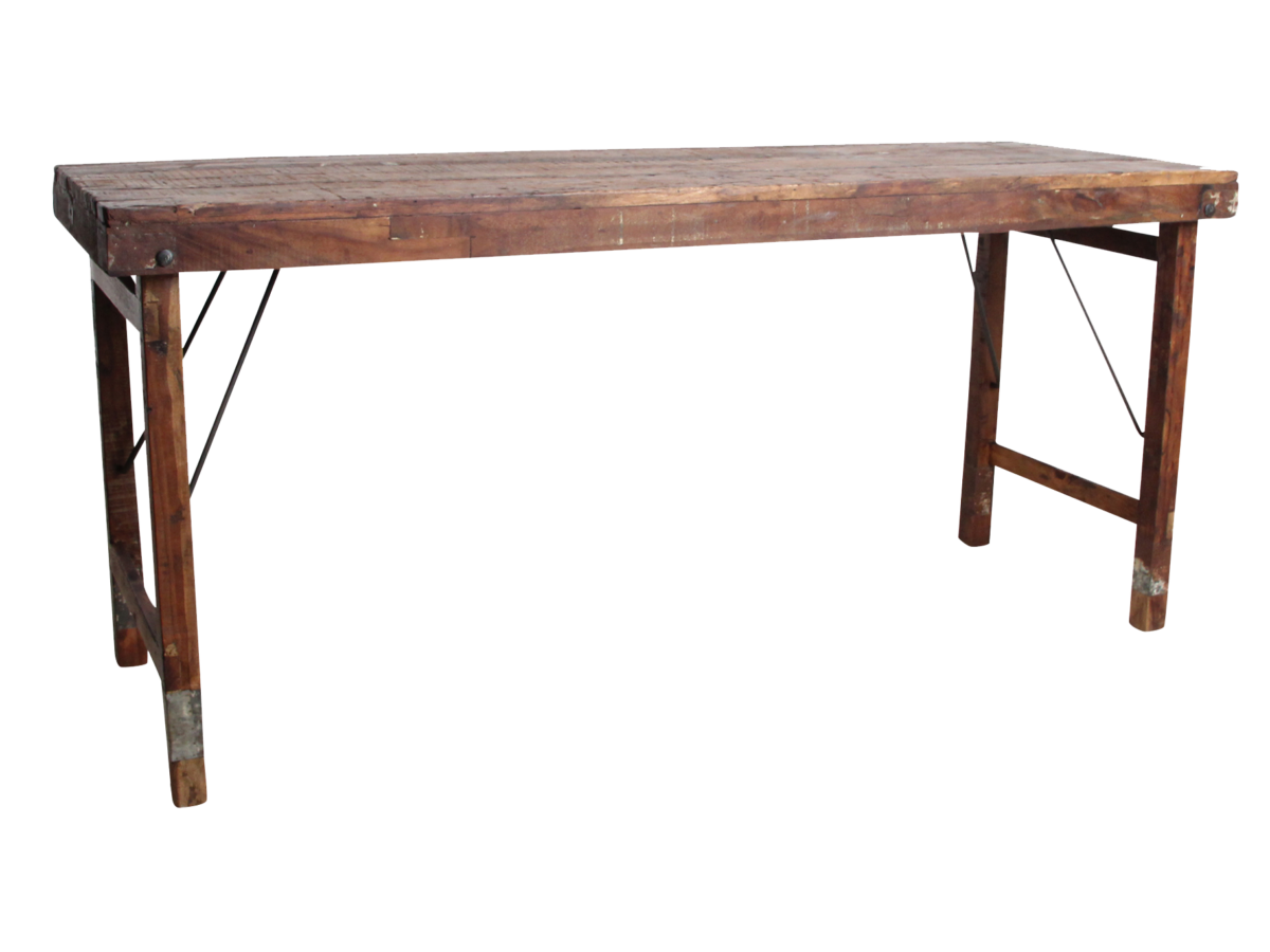 TAOW00092-0.png Inklapbare vintage eettafel - gerecycled hout - 173 x 60 x 76 cm