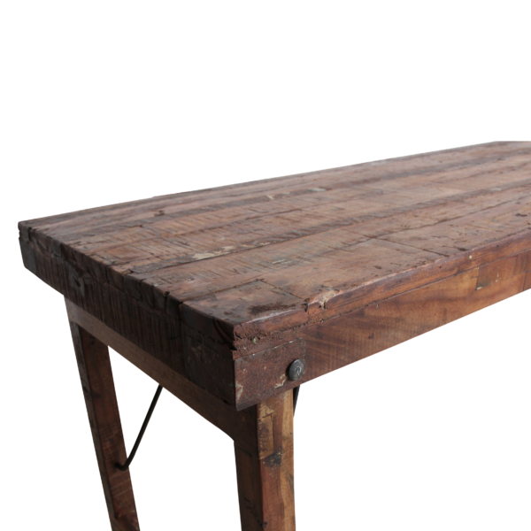 TAOW00092-2.png Inklapbare vintage eettafel - gerecycled hout - 173 x 60 x 76 cm