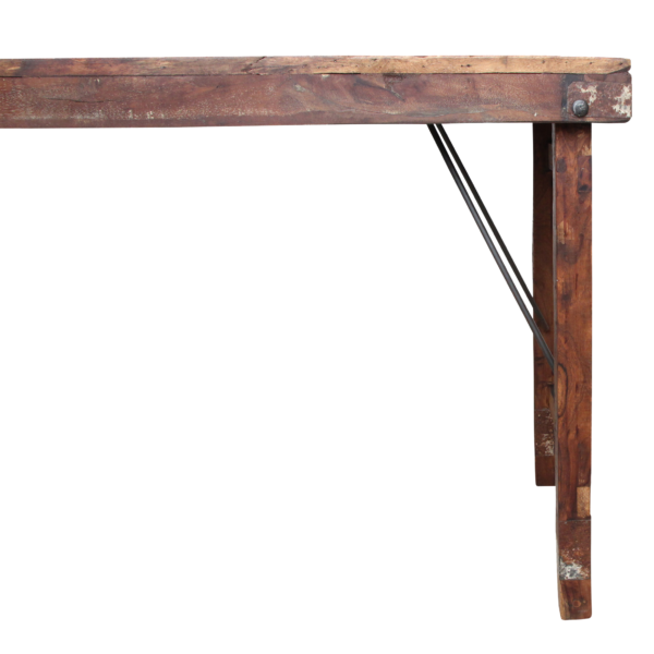 TAOW00092-3.png Inklapbare vintage eettafel - gerecycled hout - 173 x 60 x 76 cm