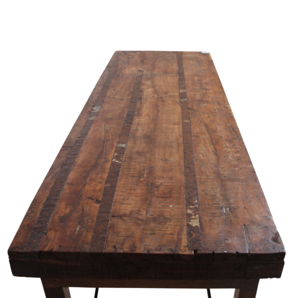 TAOW00092-4.png Inklapbare vintage eettafel - gerecycled hout - 173 x 60 x 76 cm