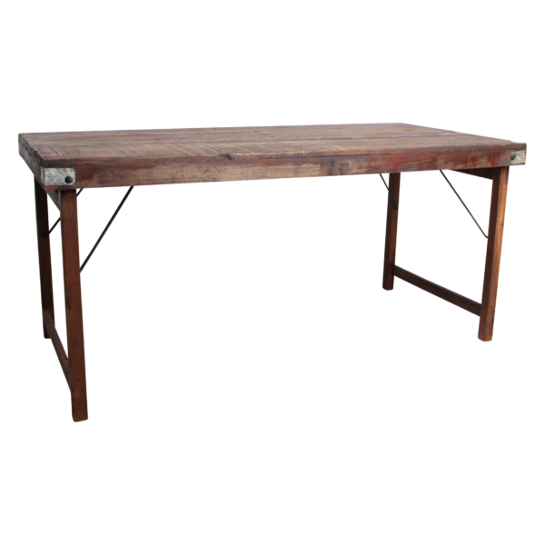 TAOW00094D-0.png Inklapbare vintage eettafel - gerecycled hout - 165 x 75 x 76 cm