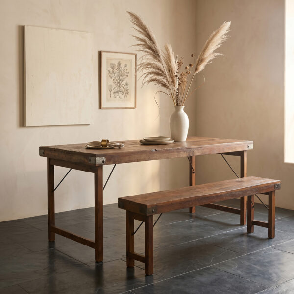 TAOW00094D-1.jpg Inklapbare vintage eettafel - gerecycled hout - 165 x 75 x 76 cm
