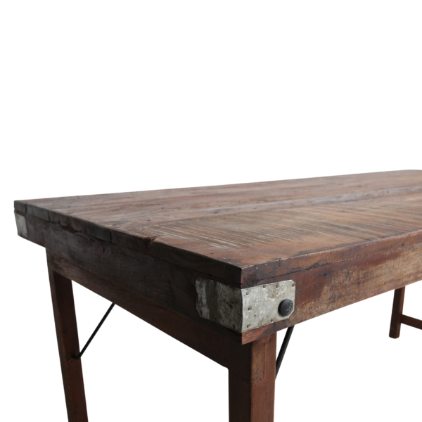 TAOW00094D-2.png Inklapbare vintage eettafel - gerecycled hout - 165 x 75 x 76 cm