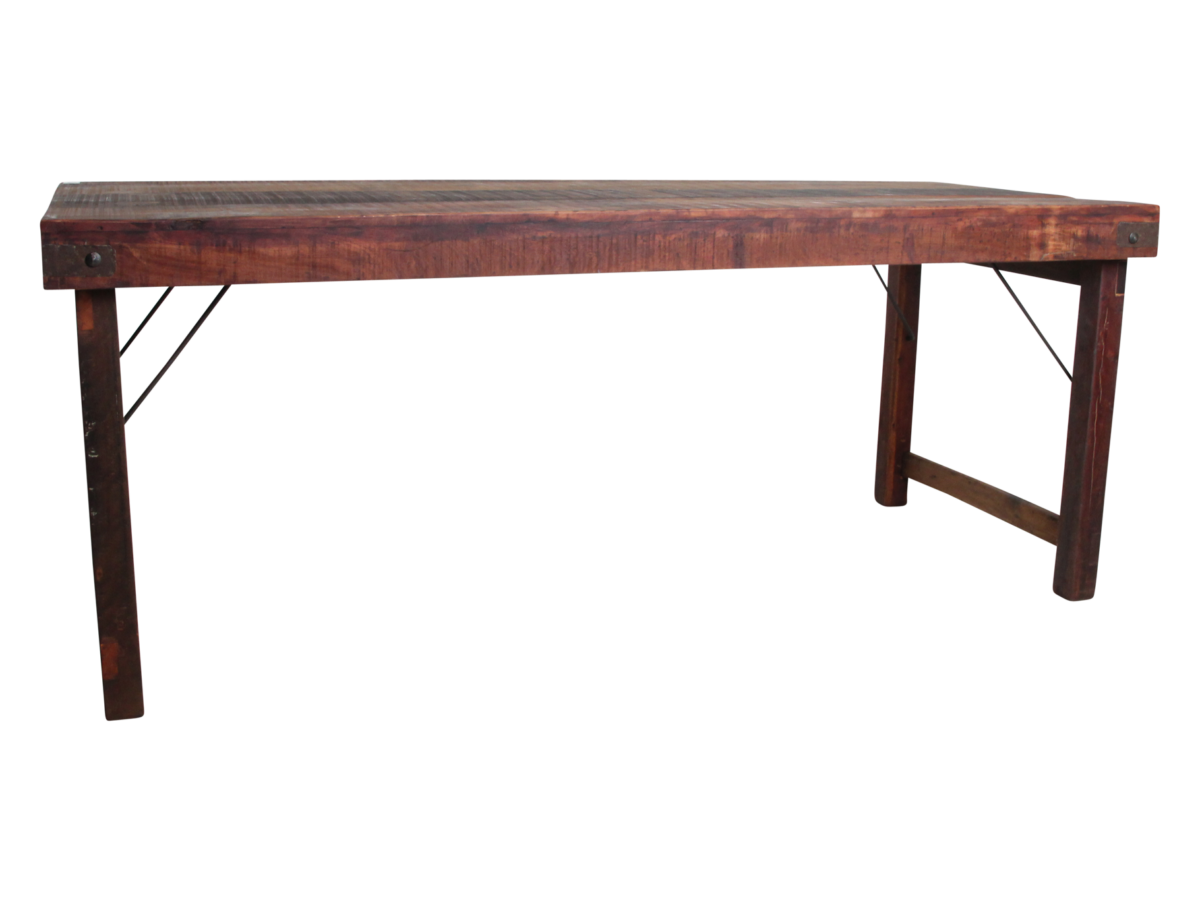 TAOW00094DXL-0.png Inklapbare vintage eettafel XL - Gerecycled hout - 190x80x76 cm