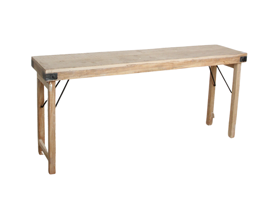 Witgewassen inklapbare wandtafel/consoletafel - 170x40x76 cm