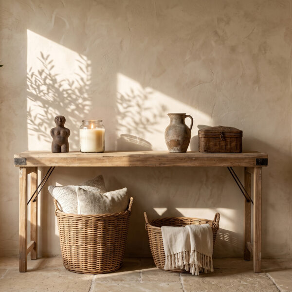 TAOW00098-3.jpg Witgewassen inklapbare wandtafel/consoletafel - 170x40x76 cm