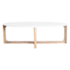 Ovale marmeren salontafel - Wit - 120x60x38 cm