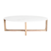 Ovale marmeren salontafel - Wit - 120x60x38 cm