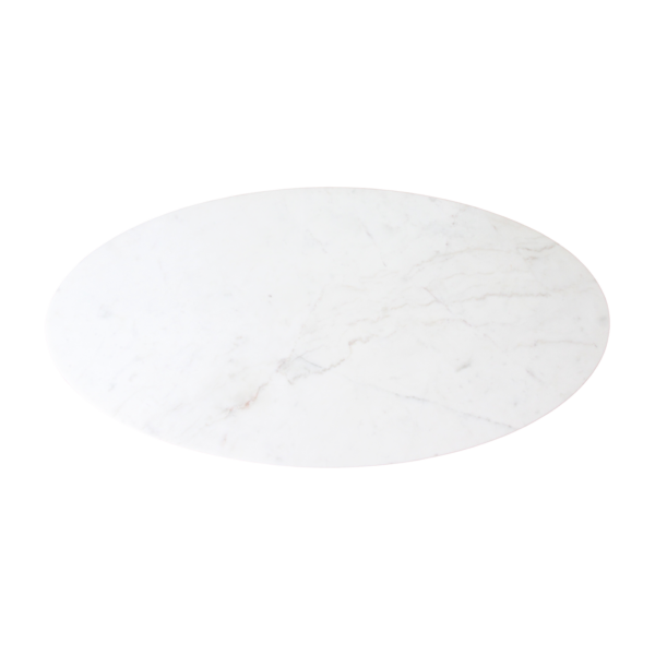 Ovale marmeren salontafel - Wit - 120x60x38 cm