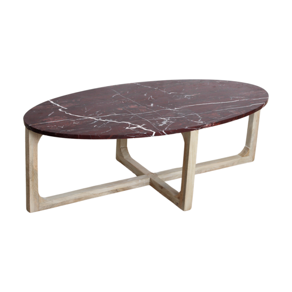 TAST00166-0.png Ovale Marmeren salontafel Cherry - 120x60x38 cm