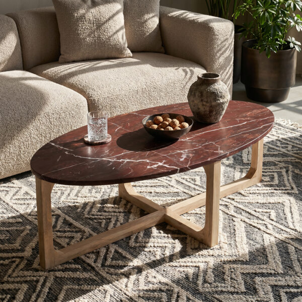 TAST00166-3.jpg Ovale Marmeren salontafel Cherry - 120x60x38 cm