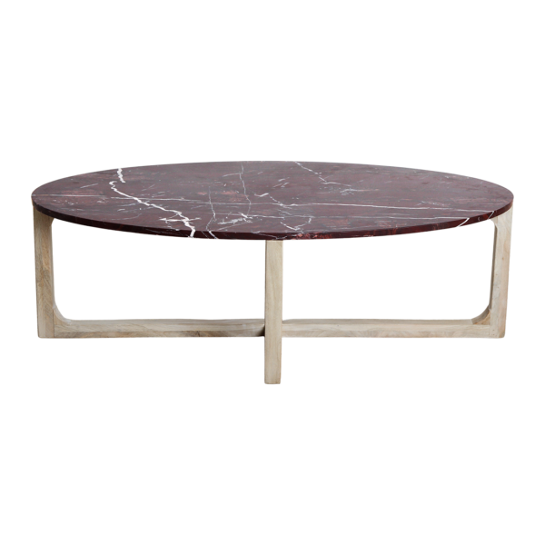 TAST00166-6.png Ovale Marmeren salontafel Cherry - 120x60x38 cm