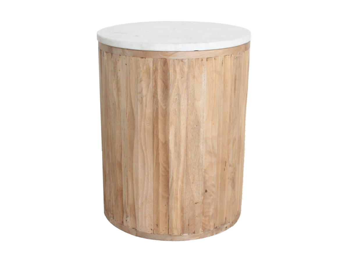Malakka Marmeren Bijzettafel - Wit