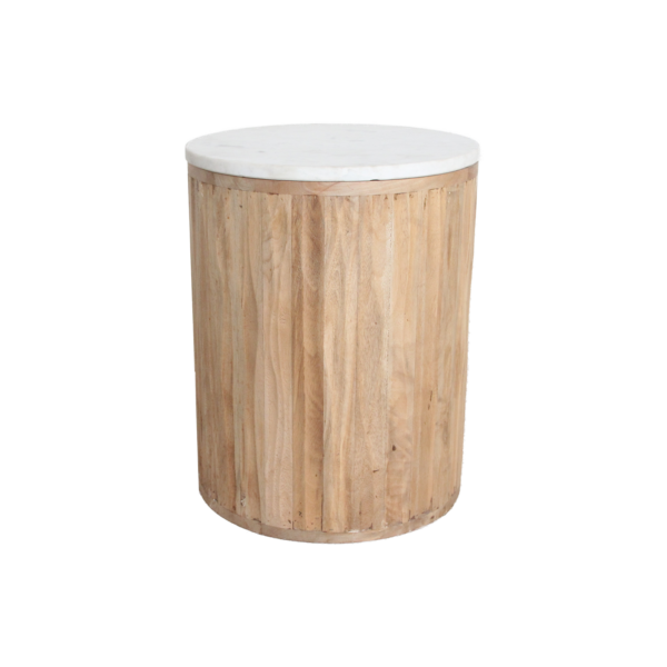 Malakka Marmeren Bijzettafel - Wit