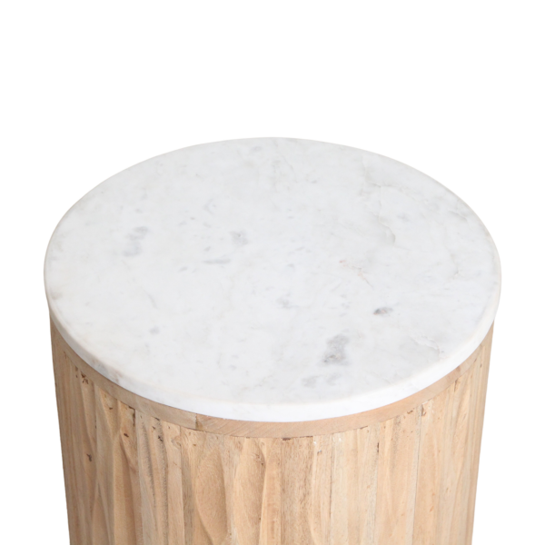Malakka Marmeren Bijzettafel - Wit