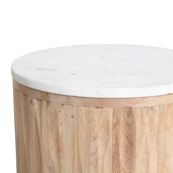 Malakka Marmeren Bijzettafel - Wit