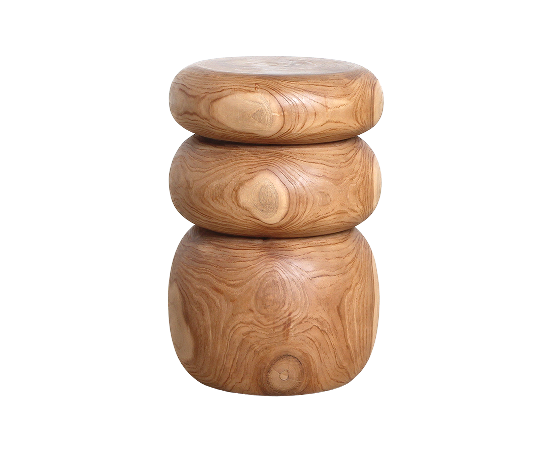 Tao teakhouten bijzettafel/Kruk
