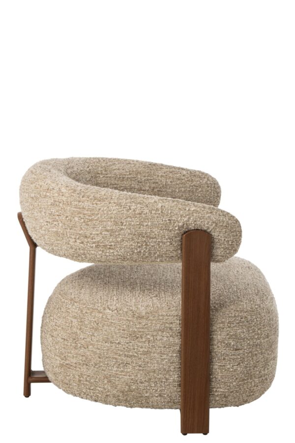 Beige Ronde Bouclé Fauteuil J-line