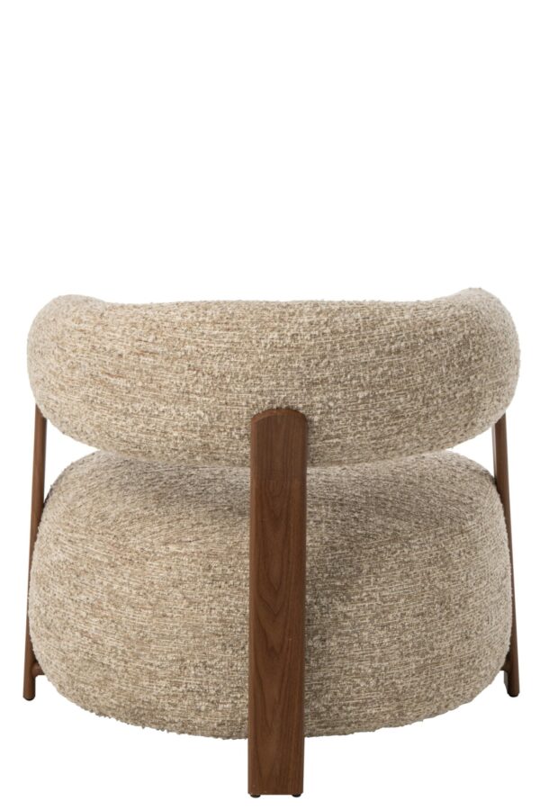 Beige Ronde Bouclé Fauteuil J-line