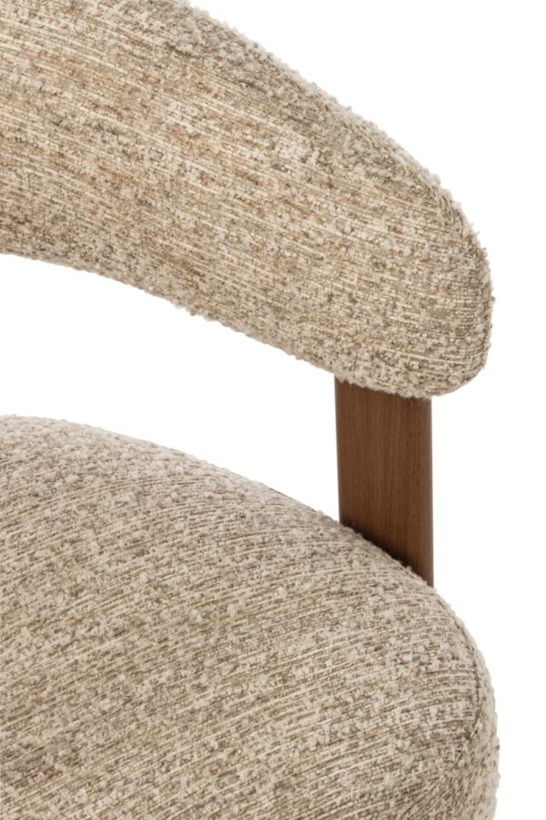 Beige Ronde Bouclé Fauteuil J-line