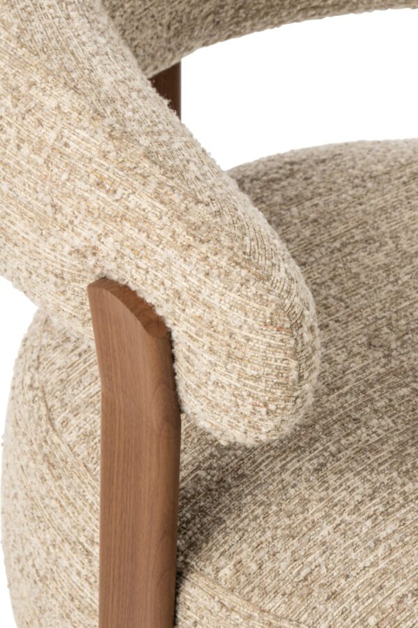 Beige Ronde Bouclé Fauteuil J-line
