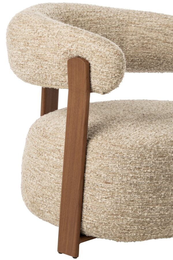 Beige Ronde Bouclé Fauteuil J-line
