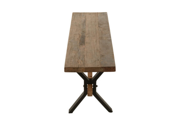Vintage bruine houten (eetkamer) bank