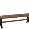 Vintage bruine houten (eetkamer) bank