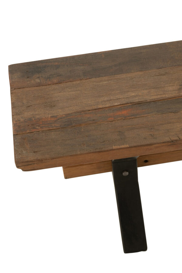 Vintage bruine houten (eetkamer) bank